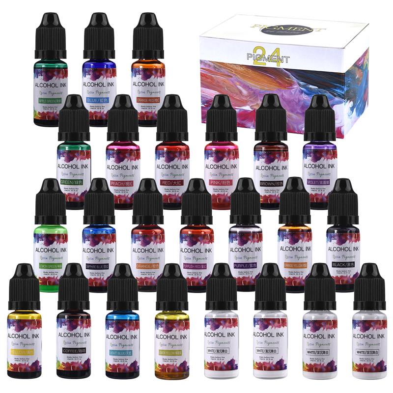 Resin Pigment Set - 24 cores/conjunto 10ml resina pigmento arte