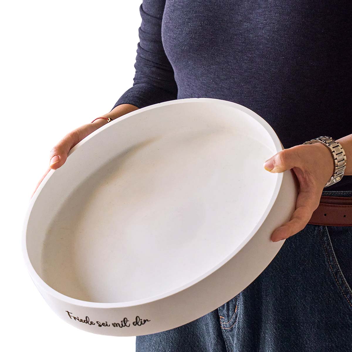 Serving Tray Mold - Recipiente de vela redondo de concreto,