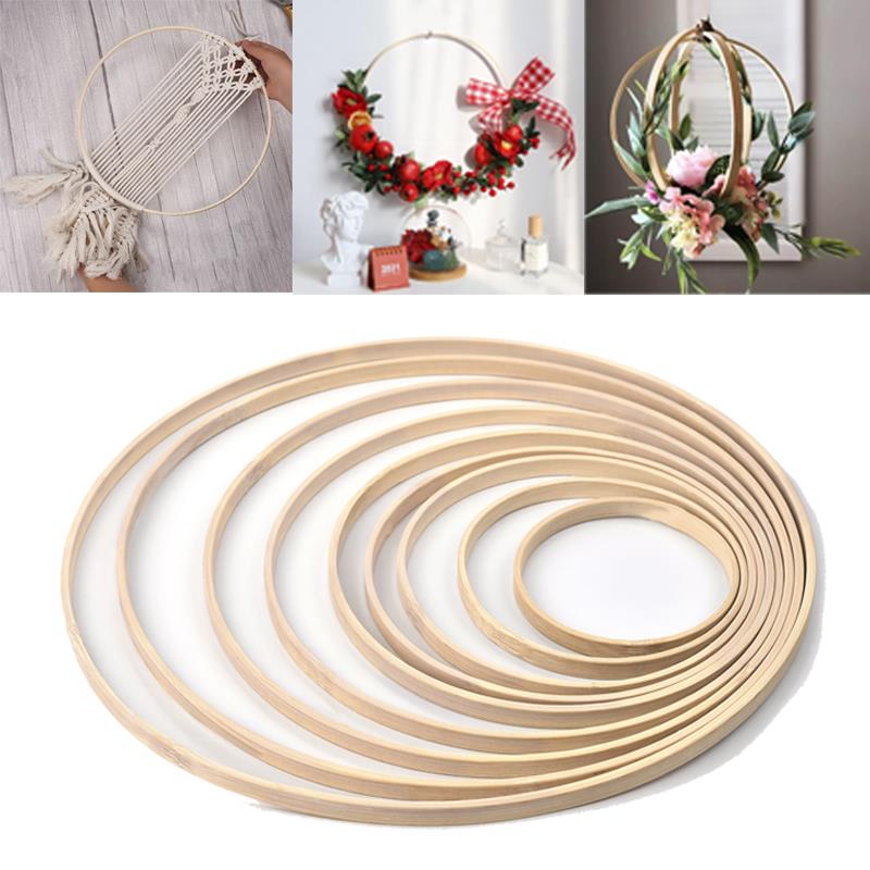 Wood Ring Blank - 1/5 pçs 8-33cm de madeira diy