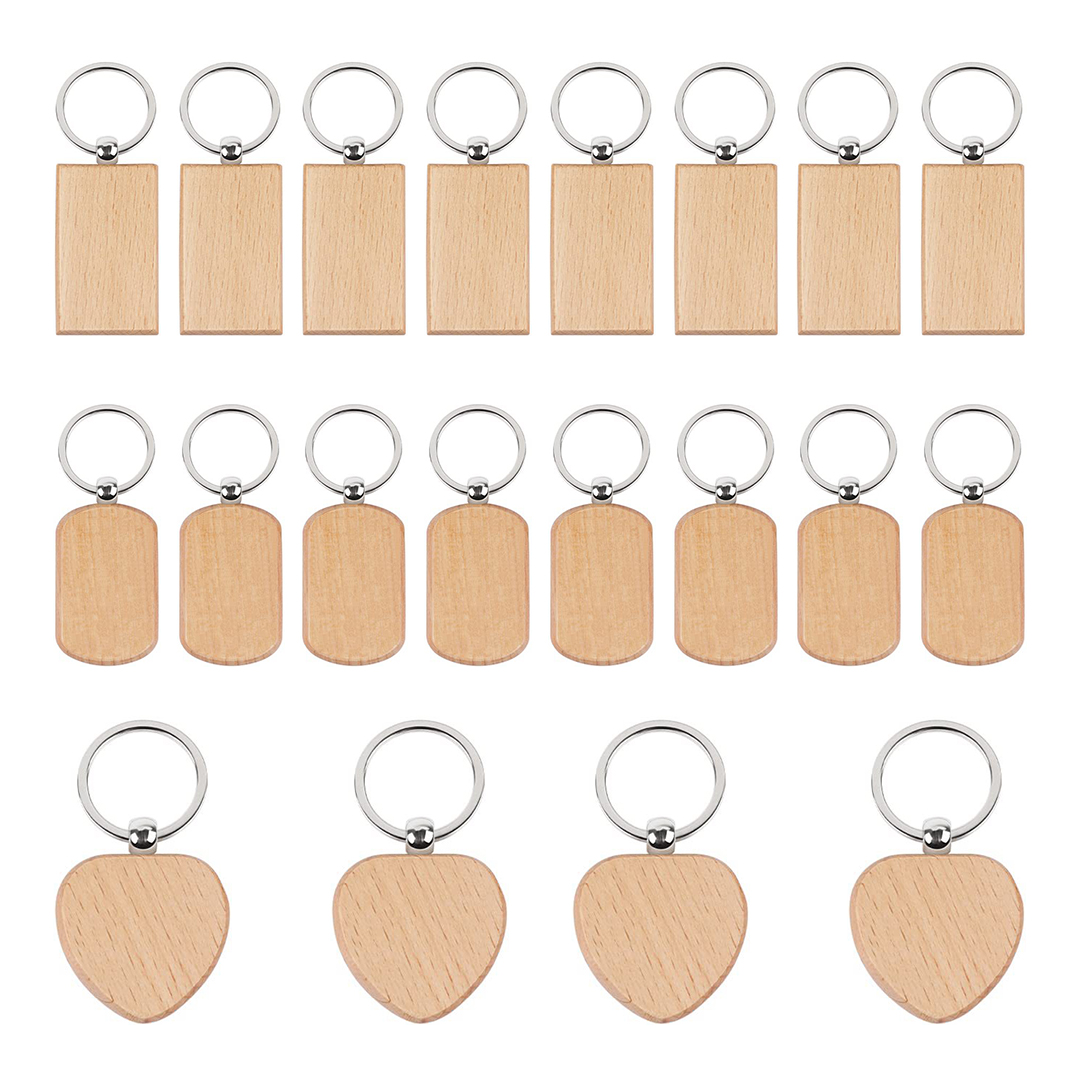 20PCS Chaveiros de Madeira Não - Wood Ring Blank avaliação e preço