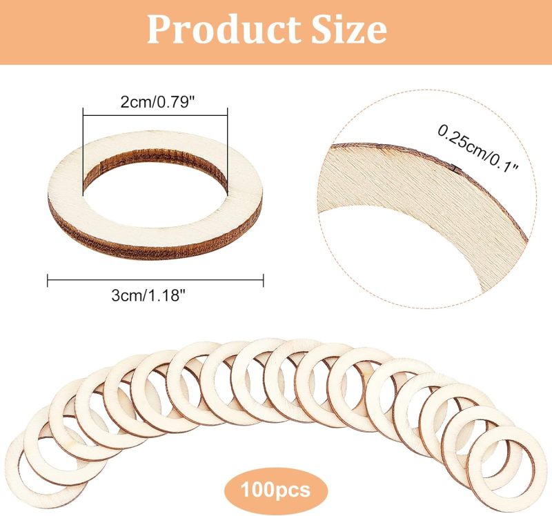 Círculos de madeira inacabados - Wood Ring Blank avaliação e preço